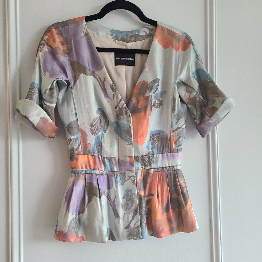 Armani poplin style blazer top